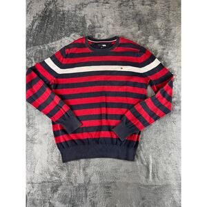 Tommy Hilfiger Women’s Polo Shirt Small Petite S/P Red Striped Collar Cotton